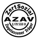 Logo ZertSozial AZAV Zugelassener Träger